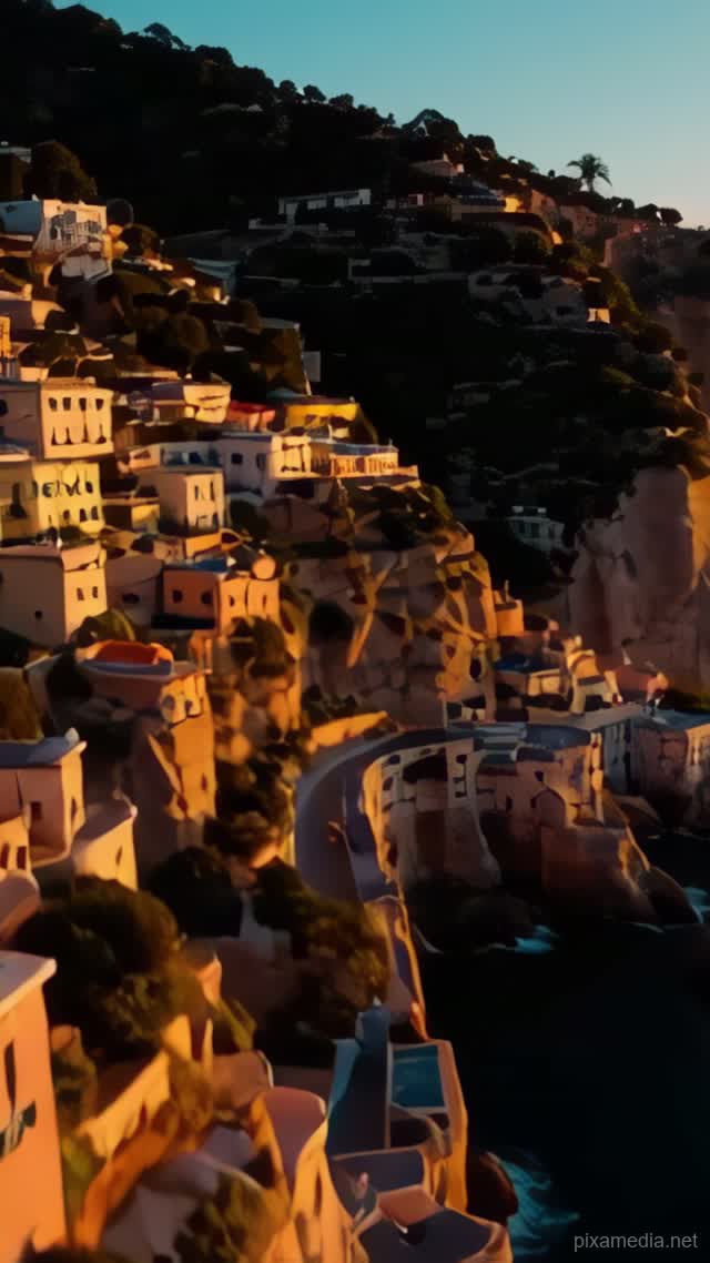 Amalfi Coast Awakens - Drone & Aerial AI stock
